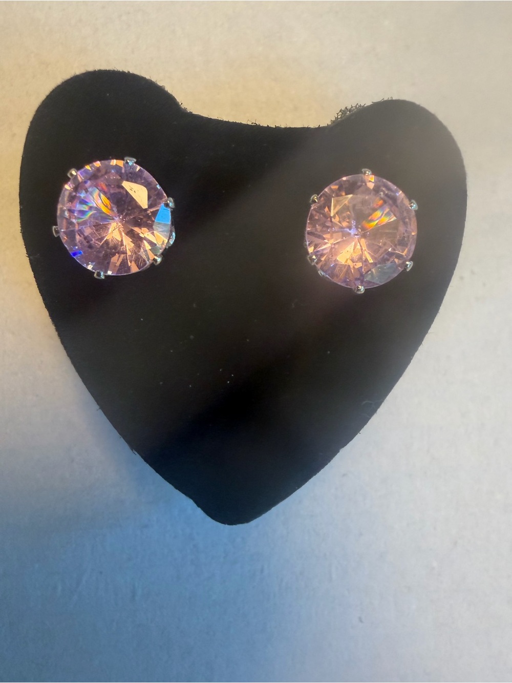 Pink Crystal Round Stud Earrings